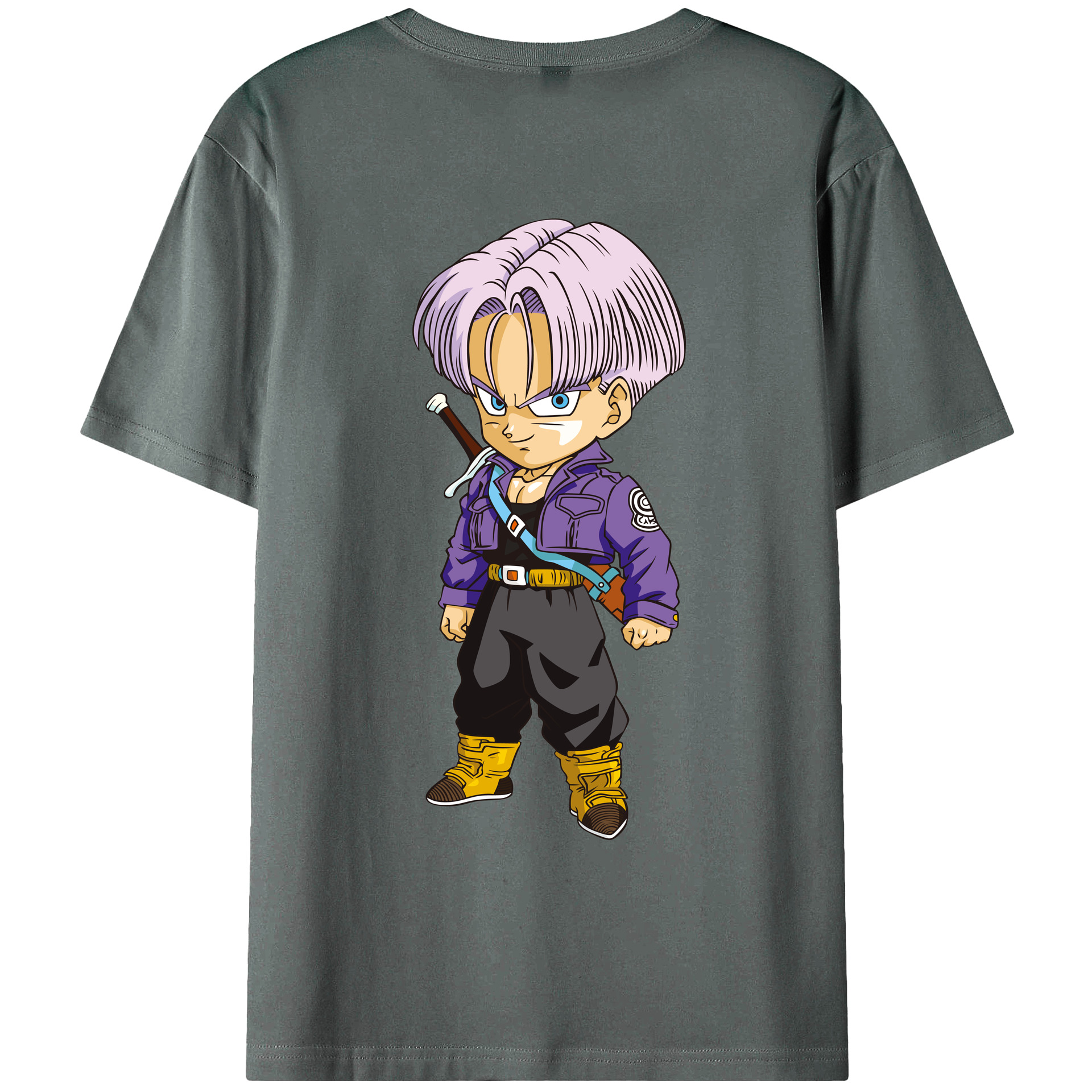 （画像用） ドラゴンボール トランクス（Torankusu）DRAGON BALL Trunks 綿100％ メンズ半袖Tシャツ（バックプリント） 通気性